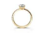 Solitaire Engagement Ring Setting for Oval Center with Large Accents and Prong Head in Yellow Gold