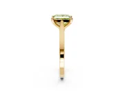 Solitaire Engagement Ring Setting for Fancy Yellow Princess Cut Center with Tapered Shoulders and Prong Head in Yellow Gold