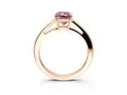 Solitaire Engagement Ring Setting for Fancy Pink Radiant Cut Center with Open Cathedral Shoulders and Prong Head in Rose Gold