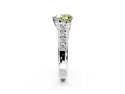 Solitaire Engagement Ring Setting for Fancy Yellow Heart-Shaped Center with Cathedral Channel Band and Prong Head in White Gold