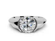 Tension Engagement Ring Setting for Round Cut Center with Wide Tapered Band and Tension Head in Platinum