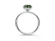Solitaire Engagement Ring Setting for Fancy Green Round Cut Center with Plain Band, Open Basket and Prong Head in Platinum