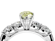 5 Stone Engagement Ring Setting for Fancy Yellow Pear-Shaped Center with Graduated Accents and Prong Head in Sterling Silver