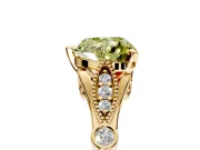 Solitaire Engagement Ring Setting for Fancy Yellow Heart-Shaped Center with Marquise and Bezel Accents and Prong Head in Yellow Gold