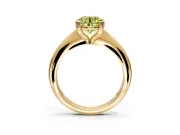 Solitaire Engagement Ring Setting for Fancy Yellow Round Cut Center with Reverse Tapered Band and Prong Head in Yellow Gold