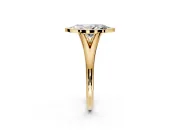 Solitaire Engagement Ring Setting for Marquise Center with V Split Shank and Bezel Head in Yellow Gold