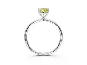 Solitaire Engagement Ring Setting for Fancy Yellow Pear-Shaped Center with Straight Thin Band and Prong Head in Platinum