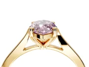 Solitaire Engagement Ring Setting for Fancy Pink Marquise Center with Tapered Shoulders and Prong Head in Yellow Gold