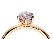 Hidden Halo Engagement Ring Setting for Fancy Pink Marquise Center with Thin Rounded Band and Prong Head in Rose Gold