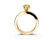 Solitaire Engagement Ring Setting for Fancy Yellow Cushion Cut Center with Channel-Set Accents and Prong Head in Yellow Gold