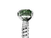 Rope Engagement Ring Setting for Fancy Green Cushion Cut Center with Accent Shoulders and Prong Head in Platinum