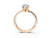 Solitaire Engagement Ring Setting for Cushion Cut Center with Large Accents and Prong Head in Rose Gold