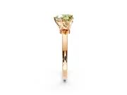 Solitaire Engagement Ring Setting for Fancy Yellow Heart-Shaped Center with Plain Band and Tulip Prong Head in Rose Gold