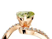 Solitaire Engagement Ring Setting for Fancy Yellow Heart-Shaped Center with Pave Bypass Swirl Band and Prong Head in Rose Gold