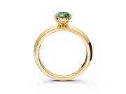 Solitaire Engagement Ring Setting for Fancy Green Pear-Shaped Center with Wide Knife Ridge Band and Prong Head in Yellow Gold