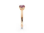 Solitaire Engagement Ring Setting for Fancy Pink Cushion Cut Center with Narrow Cathedral Band and Prong Head in Rose Gold