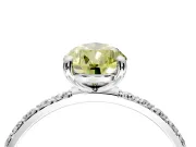 Solitaire Engagement Ring Setting for Fancy Yellow Pear-Shaped Center with Pave Accents and Prong Head in Sterling Silver