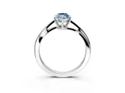 Solitaire Engagement Ring Setting for Fancy Blue Marquise Center with Plain Bypass Twist Band and Prong Head in Platinum