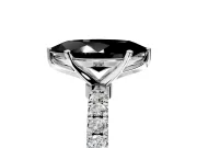 Open Basket Engagement Ring Setting for Fancy Black Marquise Center with Pave Band and Prong Head in Sterling Silver