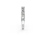 Asscher Cut Lab-Grown Diamond Half Eternity Wedding Band with Shared-Prong Setting in Platinum