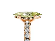 Solitaire Engagement Ring Setting for Fancy Yellow Marquise Center with Single Row Accent Band and Prong Head in Rose Gold