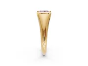 Tension Engagement Ring Setting for Fancy Pink Princess Cut Center with Wide Tapered Band and Tension Head in Yellow Gold