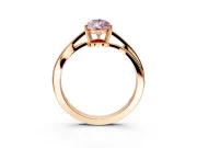 Solitaire Engagement Ring Setting for Fancy Pink Pear-Shaped Center with Plain Bypass Twist Band and Prong Head in Rose Gold
