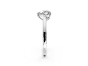 Solitaire Engagement Ring Setting for Heart-Shaped Center with Flat-Sided Plain Band and Prong Head in Platinum