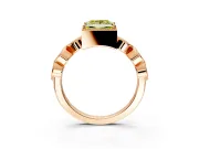 Vintage Station Engagement Ring Setting for Fancy Yellow Princess Cut Center with Accents and Prong Head in Rose Gold