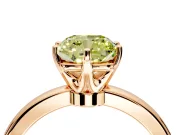 Solitaire Engagement Ring Setting for Fancy Yellow Cushion Cut Center with Plain Band and Tulip Prong Head in Rose Gold