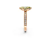Milgrain Pave Engagement Ring Setting for Fancy Yellow Marquise Center with Accent Band and Prong Head in Rose Gold