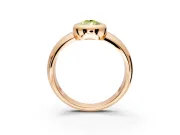 Solitaire Engagement Ring Setting for Fancy Yellow Pear-Shaped Center with Wide Band and Bezel Head in Rose Gold