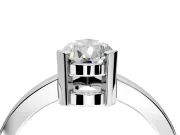 Solitaire Engagement Ring Setting for Pear-Shaped Center with Plain Band and Flat Tab Prong Head in Platinum