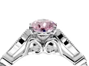 Solitaire Engagement Ring Setting for Fancy Pink Pear-Shaped Center with Marquise and Bezel Accents and Prong Head in White Gold
