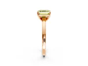 Solitaire Engagement Ring Setting for Fancy Yellow Asscher Cut Center with Basket Rail and Prong Head in Rose Gold