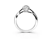 Solitaire Engagement Ring Setting for Marquise Center with Plain Bypass Twist Band and Prong Head in Sterling Silver