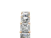 Asscher Cut Lab-Grown Diamond Half Eternity Wedding Band with Shared-Prong Setting in Rose Gold
