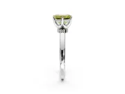 Solitaire Engagement Ring Setting for Fancy Yellow Emerald Cut Center with Plain Band and Tulip Prong Head in Sterling Silver