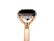 Solitaire Engagement Ring Setting for Fancy Black Radiant Cut Center with Fine Wire Band and Prong Head in Rose Gold