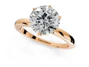 Solitaire Engagement Ring Setting for Round Cut Center with Plain Band and Tulip Prong Head in Rose Gold