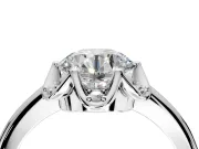 Floral Frame Engagement Ring Setting for Round Cut Center with Accent Clusters and Prong Head in Platinum
