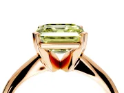 Solitaire Engagement Ring Setting for Fancy Yellow Asscher Cut Center with Knife Ridge Band and Claw Prong Head in Rose Gold