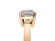 Solitaire Engagement Ring Setting for Cushion Cut Center with Plain Band and Flat Tab Prong Head in Rose Gold