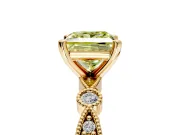 Solitaire Engagement Ring Setting for Fancy Yellow Princess Cut Center with Milgrain Bezel Accents and Prong Head in Yellow Gold