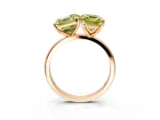 Fancy Yellow Asscher Cut and Emerald Cut Lab-Grown Diamond Toi et Moi Engagement Ring with Prong-Set Stones in Rose Gold