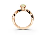 Crossover Engagement Ring Setting for Fancy Yellow Pear-Shaped Center with Pave and Plain Strands and Prong Head in Rose Gold