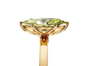 Solitaire Engagement Ring Setting for Fancy Yellow Marquise Center with Thin Rounded Plain Band and Prong Head in Yellow Gold