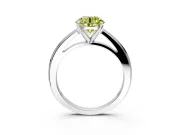 Solitaire Engagement Ring Setting for Fancy Yellow Round Cut Center with Flat-Sided Plain Band and Prong Head in Platinum