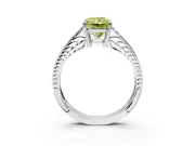 Split Shank Engagement Ring Setting for Fancy Yellow Radiant Cut Center with Pave Split Shank and Prong Head in Sterling Silver
