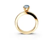 Solitaire Engagement Ring Setting for Fancy Blue Marquise Center with Channel-Set Accents and Prong Head in Yellow Gold